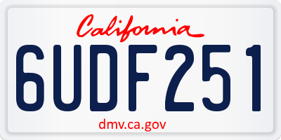 CA license plate 6UDF251