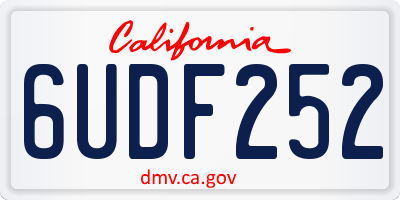 CA license plate 6UDF252