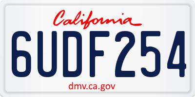 CA license plate 6UDF254