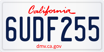 CA license plate 6UDF255