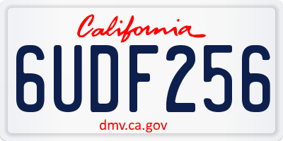 CA license plate 6UDF256