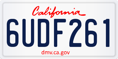 CA license plate 6UDF261