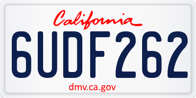 CA license plate 6UDF262