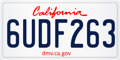 CA license plate 6UDF263