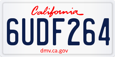CA license plate 6UDF264