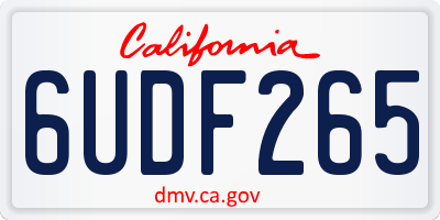 CA license plate 6UDF265