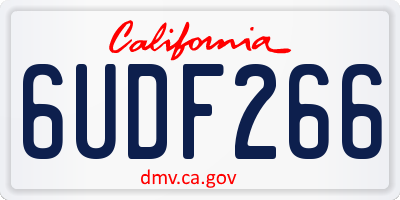 CA license plate 6UDF266