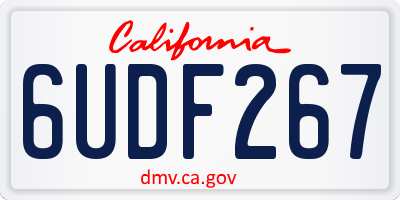 CA license plate 6UDF267