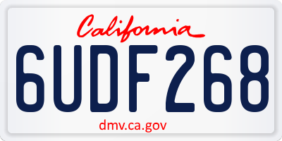 CA license plate 6UDF268