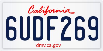 CA license plate 6UDF269