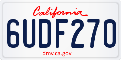 CA license plate 6UDF270