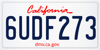 CA license plate 6UDF273