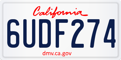 CA license plate 6UDF274