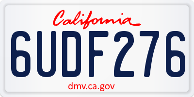 CA license plate 6UDF276