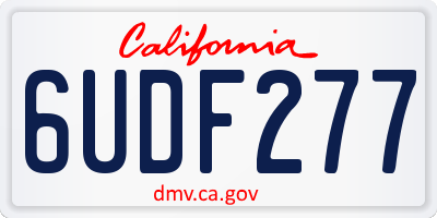 CA license plate 6UDF277