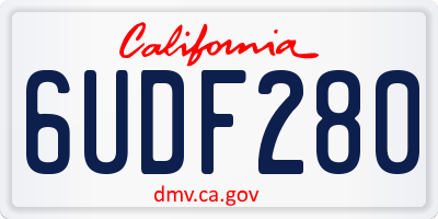 CA license plate 6UDF280