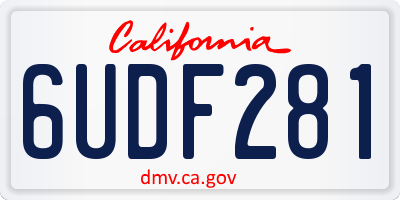 CA license plate 6UDF281