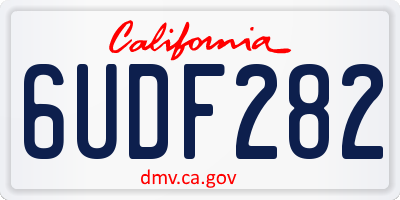 CA license plate 6UDF282