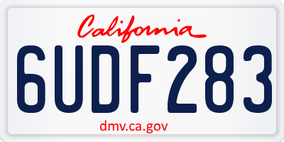 CA license plate 6UDF283