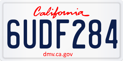 CA license plate 6UDF284