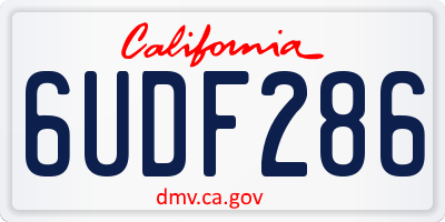 CA license plate 6UDF286
