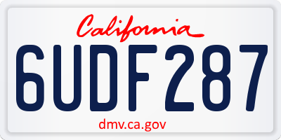 CA license plate 6UDF287