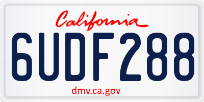 CA license plate 6UDF288