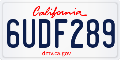 CA license plate 6UDF289