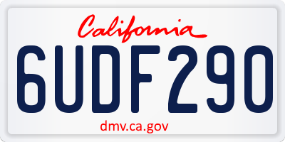 CA license plate 6UDF290