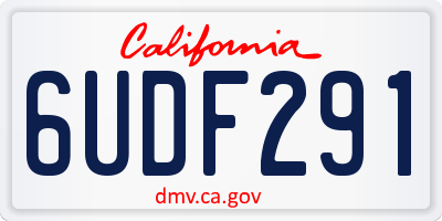 CA license plate 6UDF291