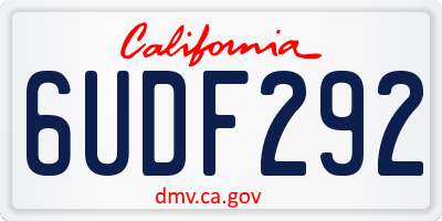 CA license plate 6UDF292