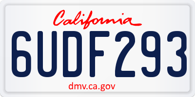 CA license plate 6UDF293