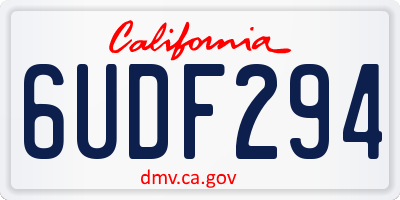 CA license plate 6UDF294