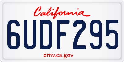 CA license plate 6UDF295