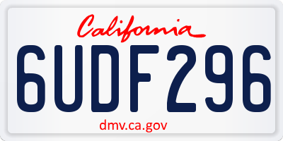CA license plate 6UDF296