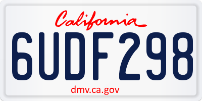 CA license plate 6UDF298