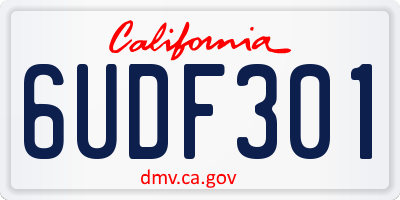 CA license plate 6UDF301