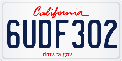 CA license plate 6UDF302