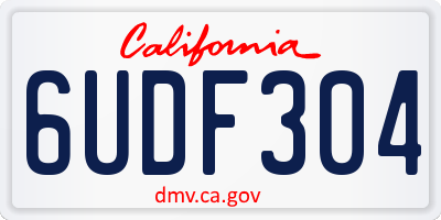 CA license plate 6UDF304