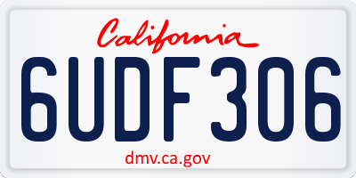 CA license plate 6UDF306