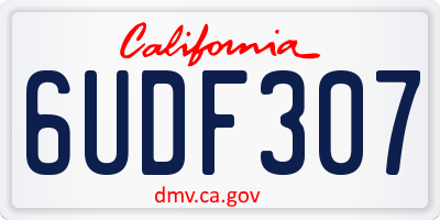 CA license plate 6UDF307