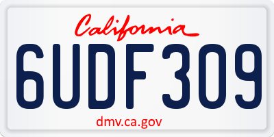 CA license plate 6UDF309