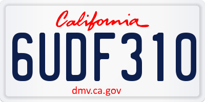 CA license plate 6UDF310