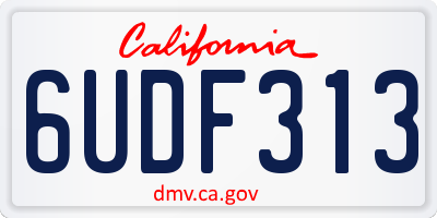 CA license plate 6UDF313