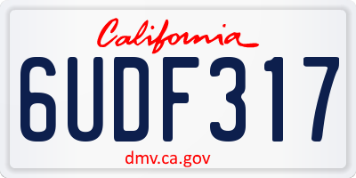 CA license plate 6UDF317