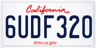 CA license plate 6UDF320