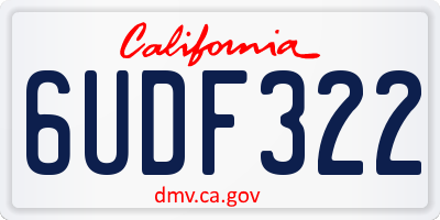 CA license plate 6UDF322