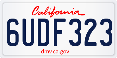 CA license plate 6UDF323