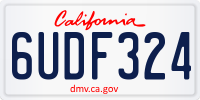 CA license plate 6UDF324