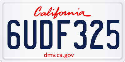 CA license plate 6UDF325